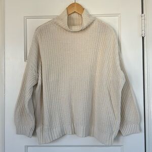 American Eagle Outfitters Cream Turtleneck Sweater